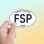 Small Farragut State Park Idaho White Oval Bumper Sticker - Lake Pend Oreille Pacific Northwest North ID Decal for Hydroflask Water Bottle