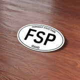 Farragut State Park Idaho White Oval Bumper Sticker - Lake Pend Oreille Pacific Northwest North ID Decal for Hydroflask Water Bottle
