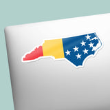 Durham Flag NC Map Sticker - Cool North Carolina Decal