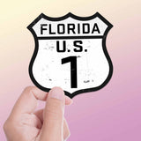 Florida Keys Highway 1 Road Sign Sticker - Overseas Hwy