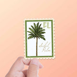 Florida State Tree Sabal Palm Sticker - FL Vintage Stamp Decal