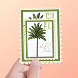 Florida State Tree Sabal Palm Sticker - FL Vintage Stamp Decal