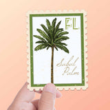 Florida State Tree Sabal Palm Sticker - FL Vintage Stamp Decal