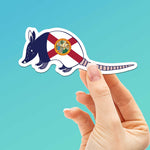 Florida Armadillo Sticker - FL State Flag Decal for Hydroflask Water Bottle 