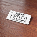 Frisco Texas Decal on Wood Desk