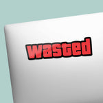 Wasted Funny Video Game Decal on Laptop