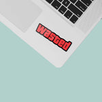 Wasted Funny Gaming Sticker on Laptop