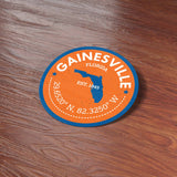 Gainesville Florida Coordinates Sticker - Cool FL Decals