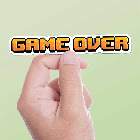 Game Over Funny Nerdy Retro Gaming Sticker 