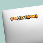 Game Over Funny Nerdy Retro Gaming Sticker on Laptop