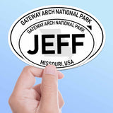 Gateway Arch National Park White Oval Bumper Sticker