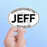 Gateway Arch National Park White Oval Bumper Sticker
