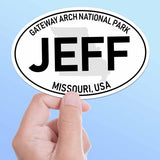 Gateway Arch National Park White Oval Bumper Sticker