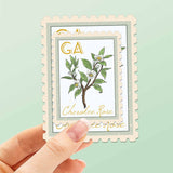 Georgia State Flower Cherokee Rose Sticker - GA Vintage Stamp Decal