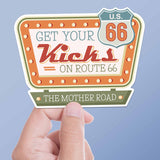 Get Your Kicks on Route 66 Retro Diner Sticker