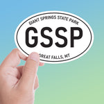 Large Giant Springs State Park Montana White Oval Bumper Sticker - Great Falls Decal for Hydroflask Water Bottle - Central MT Gifts
