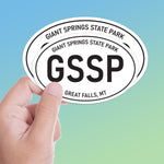 Set of 2 Giant Springs State Park Montana White Oval Bumper Sticker - Great Falls Decal for Hydroflask Water Bottle - Central MT Gifts