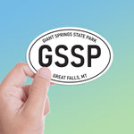 Small Giant Springs State Park Montana White Oval Bumper Sticker - Great Falls Decal for Hydroflask Water Bottle - Central MT Gifts