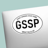 Giant Springs State Park Great Falls  Montana White Oval Sticker on Laptop