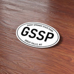 Giant Springs State Park Great Falls  Montana White Oval Stickers on Wood