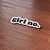 Black and White Typography Girl No Sticker on Wood Desk in Office