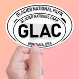 Glacier National Park White Oval Bumper Sticker
