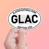 Glacier National Park White Oval Bumper Sticker