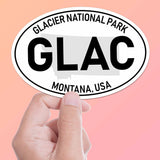 Glacier National Park White Oval Bumper Sticker