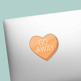 Go Away Funny Candy Heart Sticker - Mini Valentines Day Decal