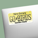 Go Birds New Jersey License Plate Sticker on Laptop
