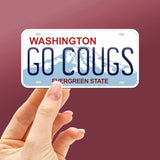 Go Cougs WSU Sticker on Washington License Plate