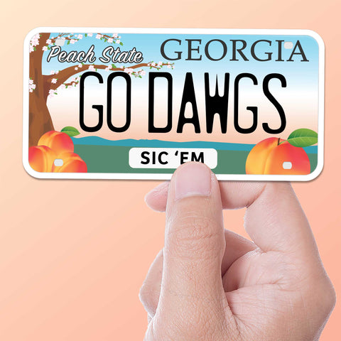 Go Dawgs Georgia License Plate Sticker