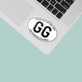 Golden Gate Bridge San Francisco Bay White Oval Decal on Laptop