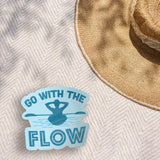 Go with the Flow Kayaking Sticker Outdoors on Beach Blanket