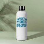 Go with the Flow Kayak Decal on Water Bottle
