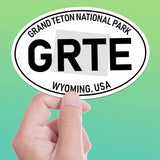 Grand Teton National Park White Oval Bumper Sticker