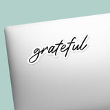 Thanksgiving Grateful Sticker on Laptop