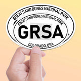 Sand Dunes National Park White Oval Bumper Sticker