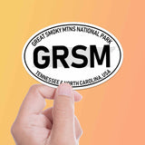 Great Smoky Mountains National Park White Oval Bumper Sticker