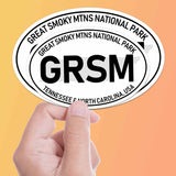 Great Smoky Mountains National Park White Oval Bumper Sticker