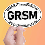 Great Smoky Mountains National Park White Oval Bumper Sticker