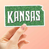Green Glitter Kansas Musical Movie Sticker for Water Bottle