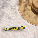 Green Bay Cheeseheads Bumper Sticker Outdoors on Beach Blanket