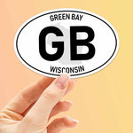 Green Bay Wisconsin White Oval Sticker Large