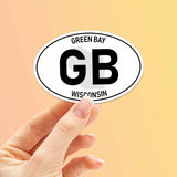 Green Bay Wisconsin White Oval Sticker Small