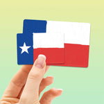 Grungy Texas Flag Sticker Size Comparison