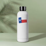 Grungy Texas Flag Sticker on Water Bottle