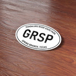 Guadalupe River State Park Texas White Oval Bumper Sticker on Wood