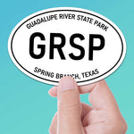 Guadalupe River State Park Texas White Oval Bumper Sticker for Car, TX Hill Country Decal for Hydroflask Water Bottle & Laptop, Austin Gift