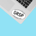 Guadalupe River State Park Texas White Oval Decal on Laptop